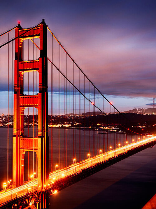 Night Scene With Golden Gate Bridge San Francisco Lights 1 500x667